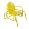 LB International 34" Yellow Outdoor Retro Metal Tulip Single Glider
